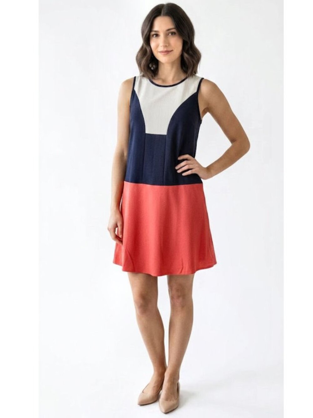 TANYA TAYLOR 'Kit' Colourblock Dress Red & Blue, Womens Size 2